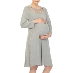 White Mark Womens Maternity 3/4 Sleeve Swing Dresses