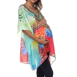 White Mark Womens Maternity 3/4 Sleeve Shirt Dress