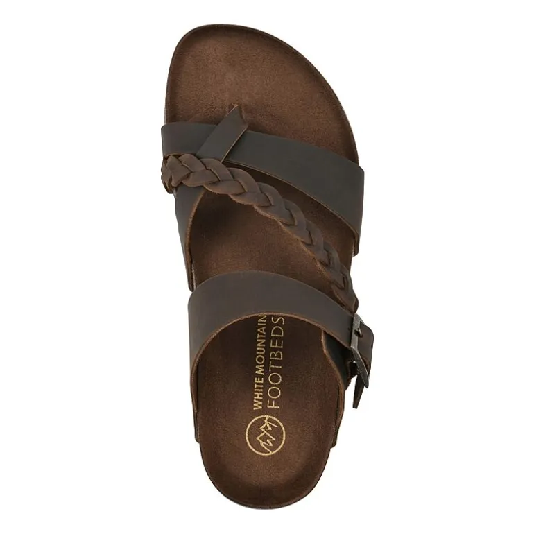 White Mountain Hazy Womens Criss Cross Strap Footbed Sandals