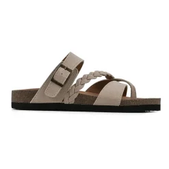 White Mountain Hazy Womens Criss Cross Strap Footbed Sandals