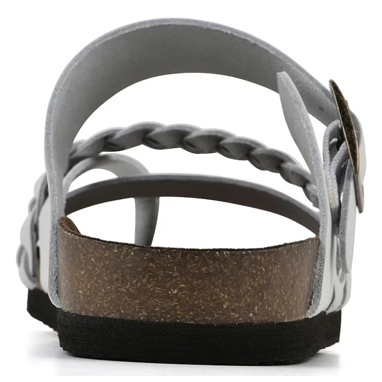 White Mountain Hazy Womens Criss Cross Strap Footbed Sandals