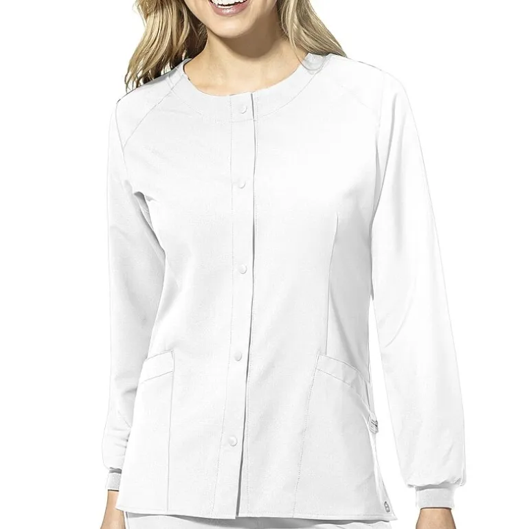 Wink® W123 Crew Neck Warm Up Womens Plus Moisture Wicking Wrinkle Resistant Quick Dry Scrub Jackets