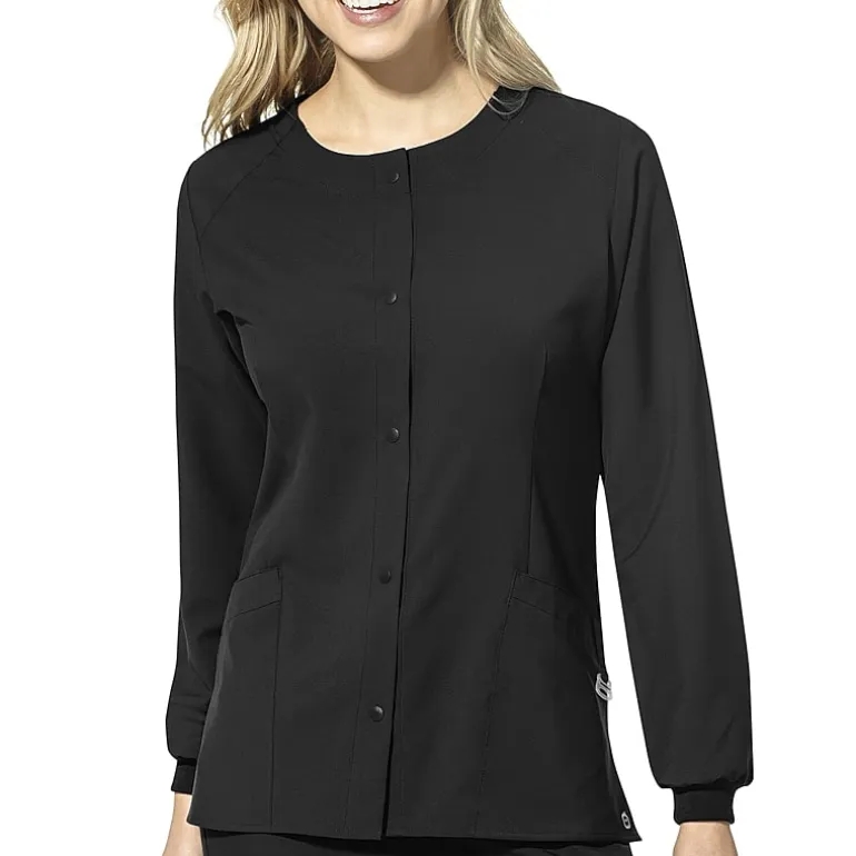 Wink® W123 Crew Neck Warm Up Womens Plus Moisture Wicking Wrinkle Resistant Quick Dry Scrub Jackets