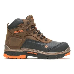 Wolverine Mens Overpass Waterproof Flat Heel Work Boots