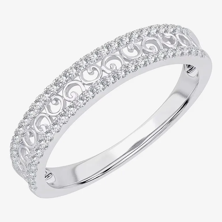 Womens 1/5 CT. Natural White Diamond 10K Gold Anniversary Wedding Band