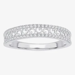 Womens 1/5 CT. Natural White Diamond 10K Gold Anniversary Wedding Band