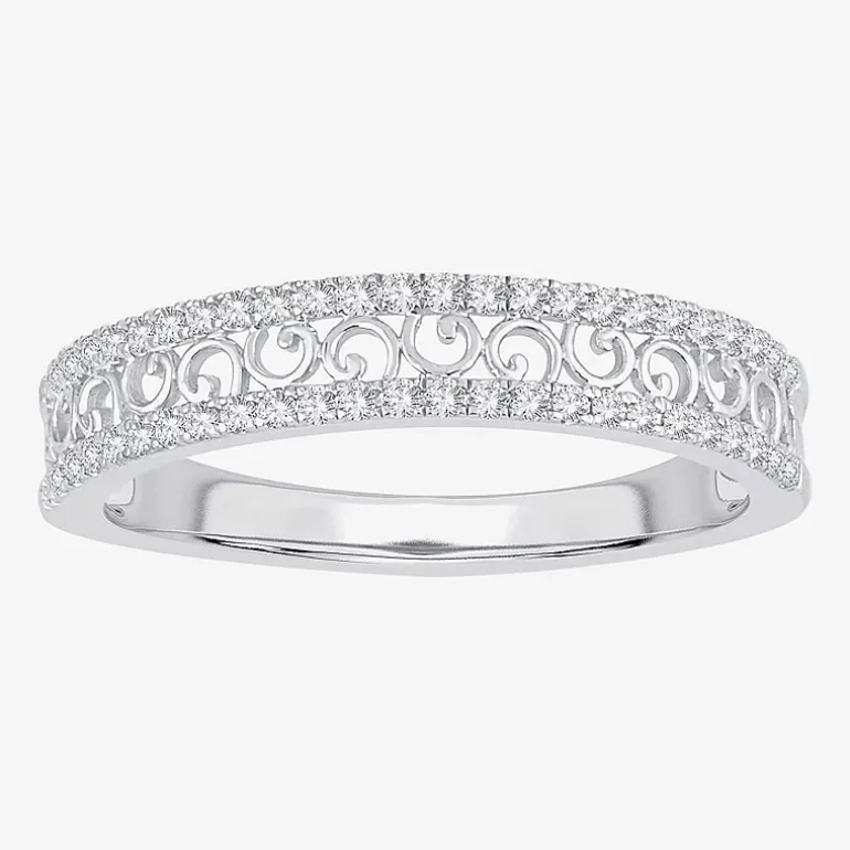 Womens 1/5 CT. Natural White Diamond 10K Gold Anniversary Wedding Band