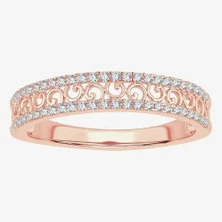Womens 1/5 CT. Natural White Diamond 10K Gold Anniversary Wedding Band