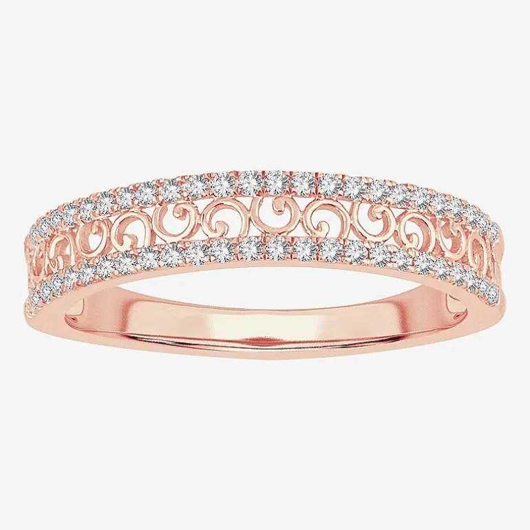 Womens 1/5 CT. Natural White Diamond 10K Gold Anniversary Wedding Band