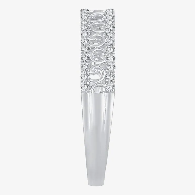 Womens 1/5 CT. Natural White Diamond 10K Gold Anniversary Wedding Band