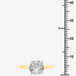 Womens 2 CT. Natural White Diamond 14K Gold Round Solitaire Engagement Ring