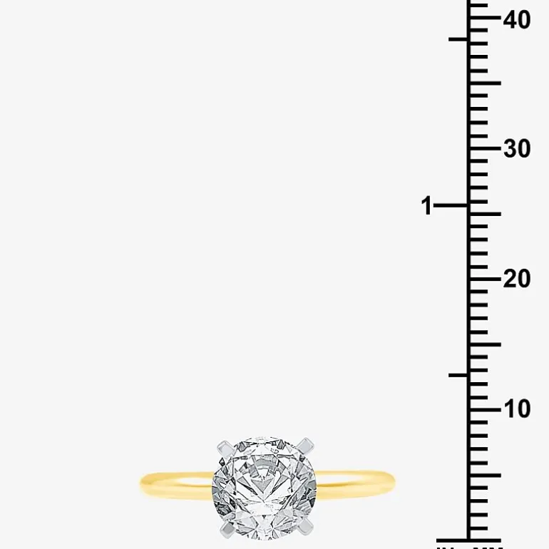 Womens 2 CT. Natural White Diamond 14K Gold Round Solitaire Engagement Ring