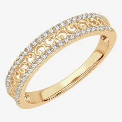 Womens 1/5 CT. Natural White Diamond 10K Gold Anniversary Wedding Band