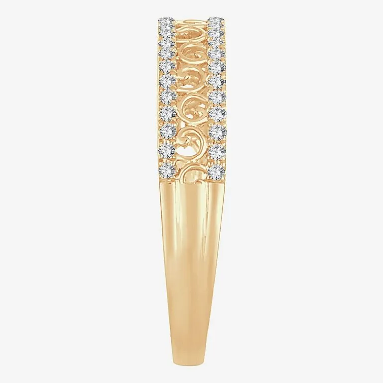 Womens 1/5 CT. Natural White Diamond 10K Gold Anniversary Wedding Band