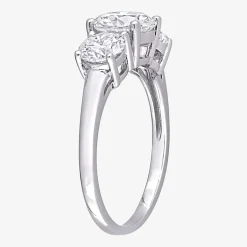 Womens 2 1/4 CT. T.W. Lab Created White Moissanite Sterling Silver 3-Stone Engagement Ring
