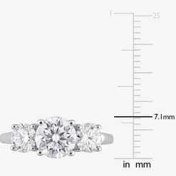 Womens 2 1/4 CT. T.W. Lab Created White Moissanite Sterling Silver 3-Stone Engagement Ring