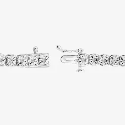 Womens 1/4 CT. T.W. Lab Grown White Diamond Sterling Silver 7.25 Inch Tennis Bracelet