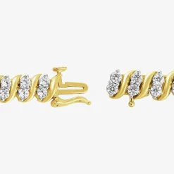 Womens 4 CT. T.W. Lab Grown White Diamond 10K Gold 7.25 Inch Tennis Bracelet