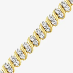 Womens 4 CT. T.W. Lab Grown White Diamond 10K Gold 7.25 Inch Tennis Bracelet