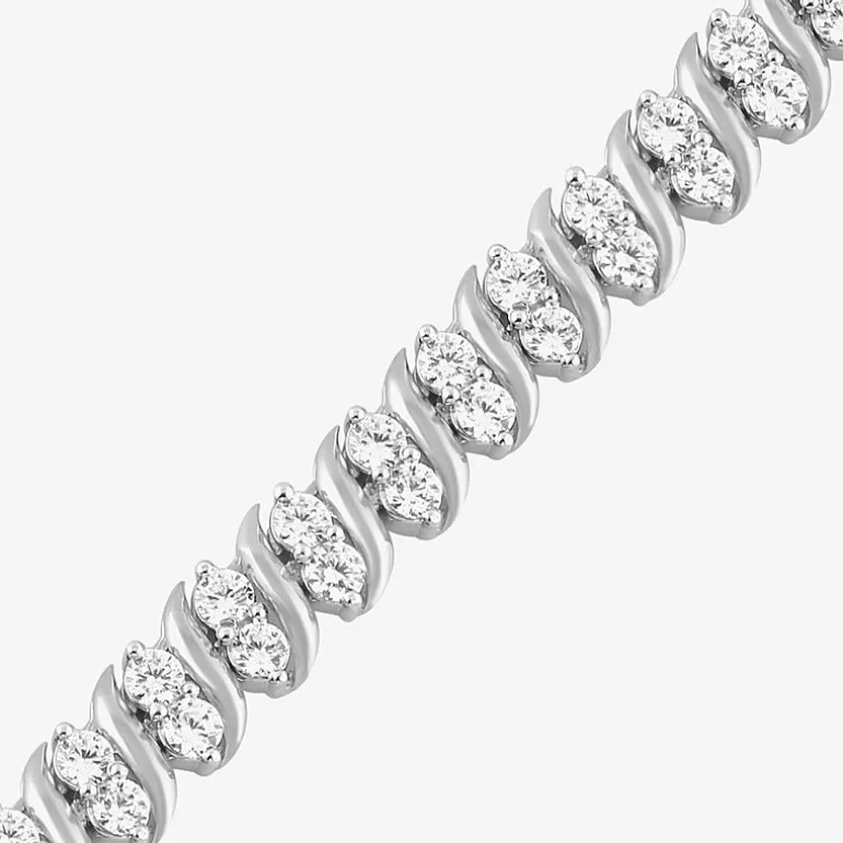 Womens 4 CT. T.W. Lab Grown White Diamond 10K Gold 7.25 Inch Tennis Bracelet