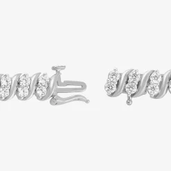 Womens 4 CT. T.W. Lab Grown White Diamond 10K Gold 7.25 Inch Tennis Bracelet