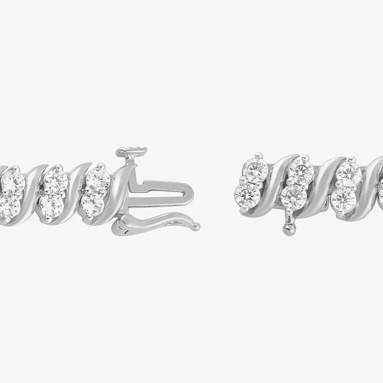 Womens 4 CT. T.W. Lab Grown White Diamond 10K Gold 7.25 Inch Tennis Bracelet