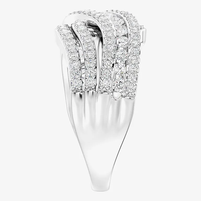 Womens 1 CT. T.W. Lab Grown White Diamond Sterling Silver Cocktail Ring
