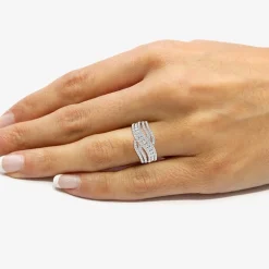 Womens 1 CT. T.W. Lab Grown White Diamond Sterling Silver Cocktail Ring