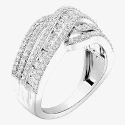Womens 1 CT. T.W. Lab Grown White Diamond Sterling Silver Cocktail Ring