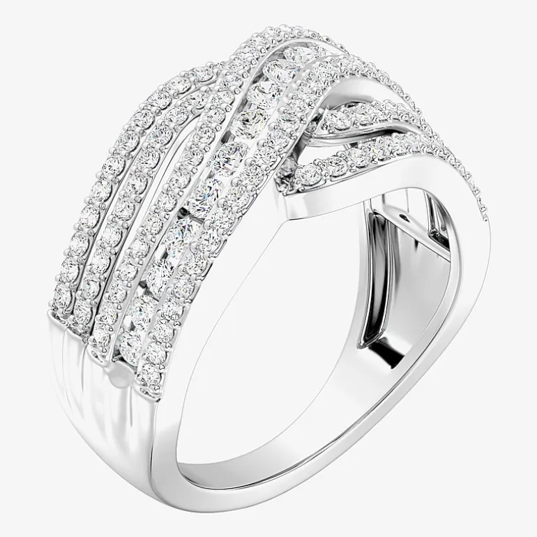 Womens 1 CT. T.W. Lab Grown White Diamond Sterling Silver Cocktail Ring