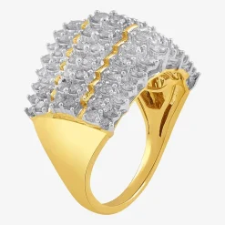 Womens 2 CT. T.W. Lab Grown White Diamond 10K Gold Cocktail Ring