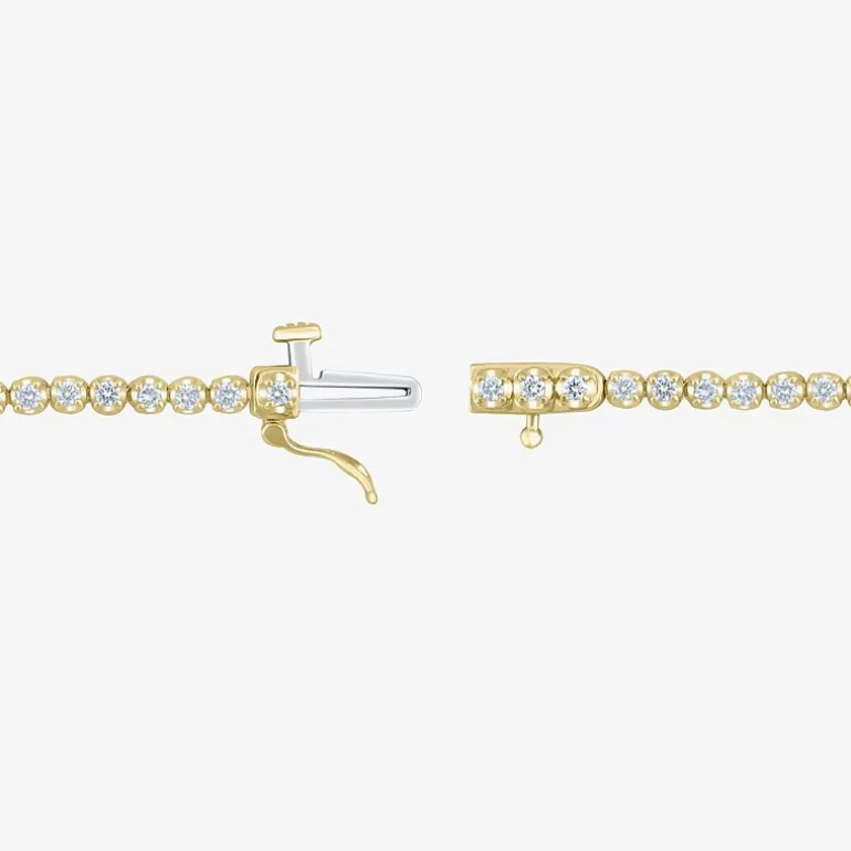Womens 1 CT. T.W. Lab Grown White Diamond 10K Gold 7.25 Inch Tennis Bracelet