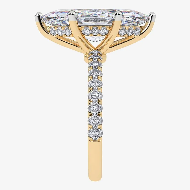 Womens 5 1/2 CT. T.W. Lab Grown White Diamond 14K Gold Marquise Side Stone Engagement Ring