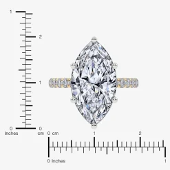 Womens 5 1/2 CT. T.W. Lab Grown White Diamond 14K Gold Marquise Side Stone Engagement Ring