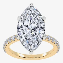 Womens 5 1/2 CT. T.W. Lab Grown White Diamond 14K Gold Marquise Side Stone Engagement Ring