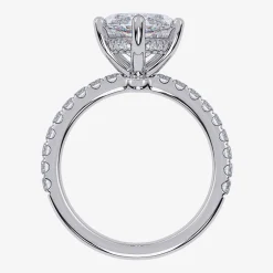 Womens 5 1/2 CT. T.W. Lab Grown White Diamond 14K Gold Marquise Side Stone Engagement Ring