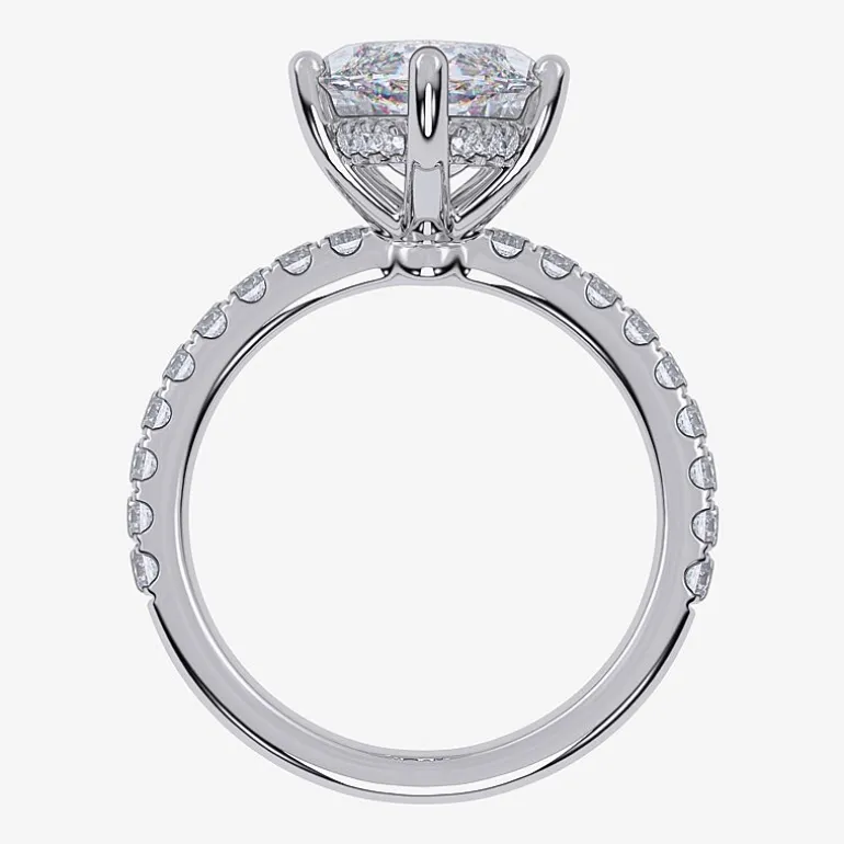 Womens 5 1/2 CT. T.W. Lab Grown White Diamond 14K Gold Marquise Side Stone Engagement Ring