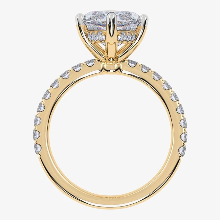 Womens 5 1/2 CT. T.W. Lab Grown White Diamond 14K Gold Marquise Side Stone Engagement Ring