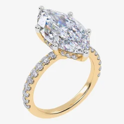 Womens 5 1/2 CT. T.W. Lab Grown White Diamond 14K Gold Marquise Side Stone Engagement Ring