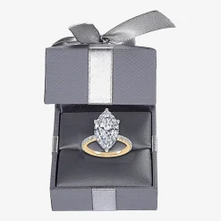 Womens 5 1/2 CT. T.W. Lab Grown White Diamond 14K Gold Marquise Side Stone Engagement Ring