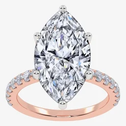 Womens 5 1/2 CT. T.W. Lab Grown White Diamond 14K Gold Marquise Side Stone Engagement Ring