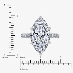 Womens 5 1/2 CT. T.W. Lab Grown White Diamond 14K Gold Marquise Side Stone Engagement Ring