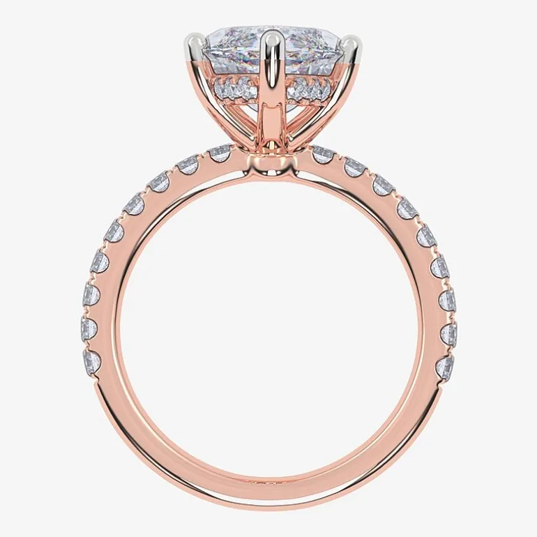 Womens 5 1/2 CT. T.W. Lab Grown White Diamond 14K Gold Marquise Side Stone Engagement Ring