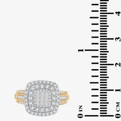 Womens 1 CT.T.W. Natural Diamond Cushion Halo Engagement Ring