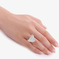 Womens 2 CT.T.W. Natural Diamond 10K or 14K Gold Pear Side Stone Halo Bridal Set