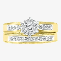 Womens 3/8 CT.T.W. Natural Diamond 10K Gold Bridal Set
