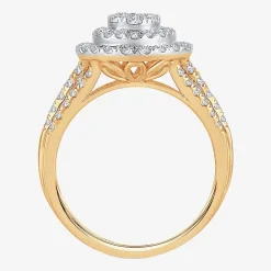 Womens 1 CT.T.W. Natural Diamond Pear Halo Engagement Ring