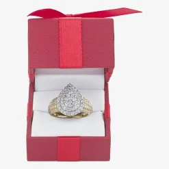 Womens 1 CT.T.W. Natural Diamond Pear Halo Engagement Ring