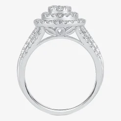 Womens 1 CT.T.W. Natural Diamond Pear Halo Engagement Ring