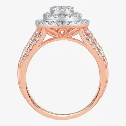 Womens 1 CT.T.W. Natural Diamond Pear Halo Engagement Ring